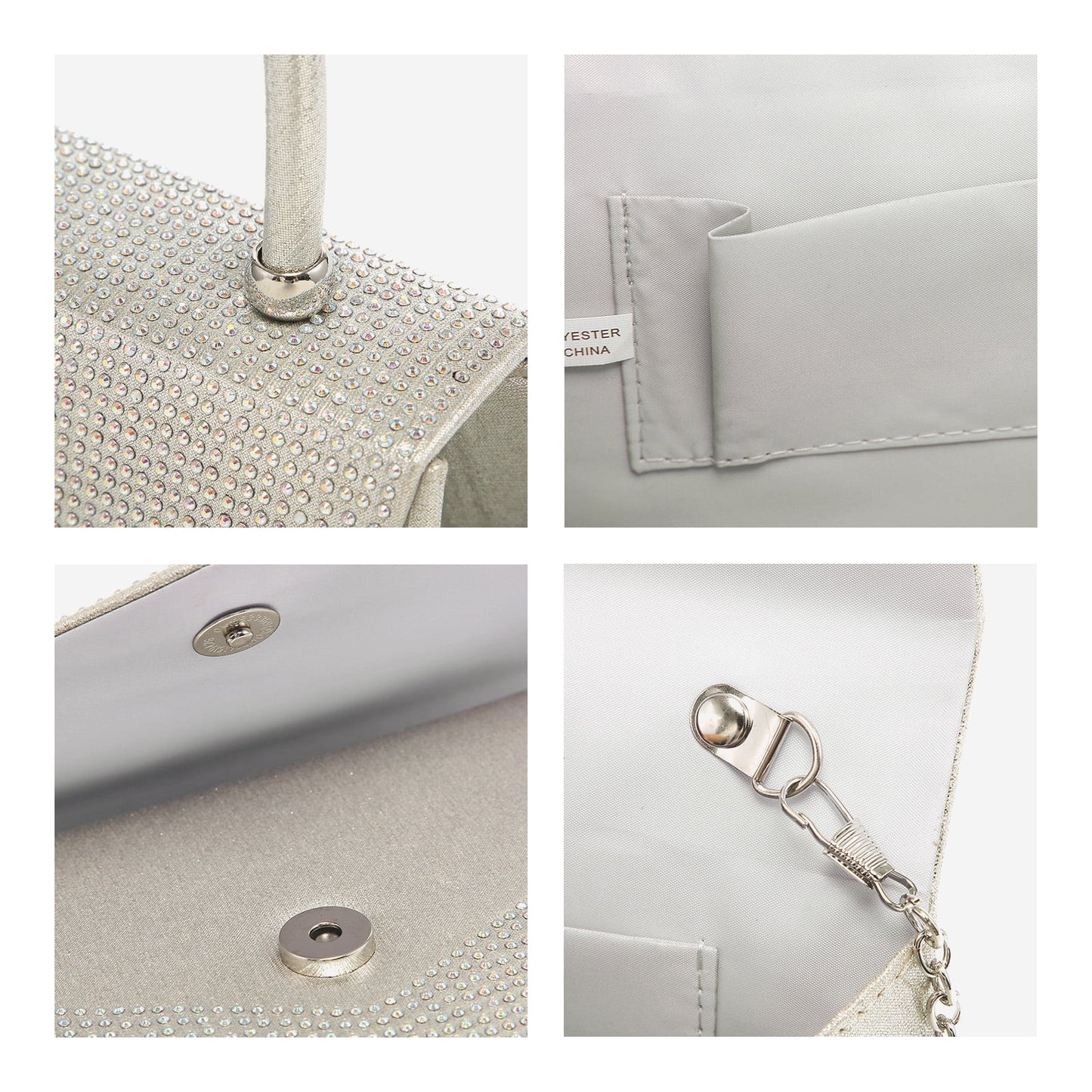 Women'S Evening Bag Party Clutches Bling Wedding Purses Frosted Glittering Cocktail Prom Handbags