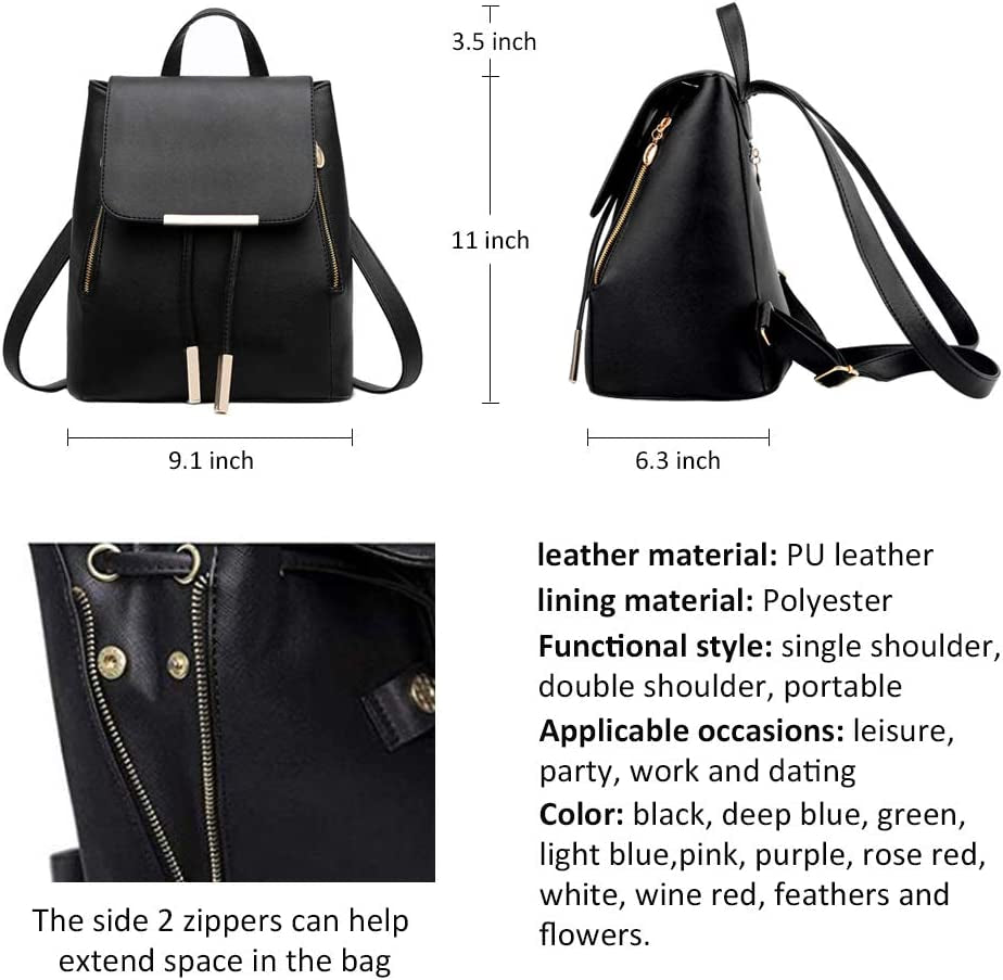 Womens Fashion Travel Backpack Mini Purses Bag Cute Rucksack Multipurpose Shoulder Bag