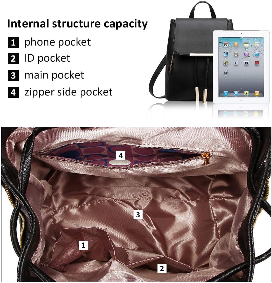 Womens Fashion Travel Backpack Mini Purses Bag Cute Rucksack Multipurpose Shoulder Bag