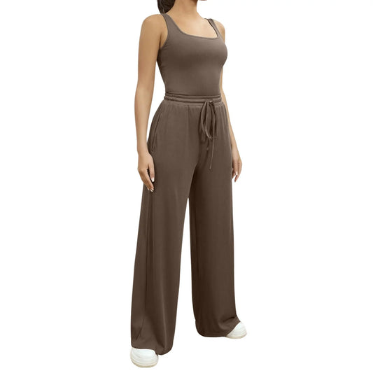 This stylish 2-piece loungewear set offers the perfect blend of fashion and comfort, featuring a relaxed-fit top and matching sweatpants designed for effortless wear. Made from lightweight and breathable polyester, it ensures all-day ease while keeping you stylish in any season.

Key Features:

✔ Soft &amp; Stretchy Fabric – Provides maximum comfort and freedom of movement
✔ Versatile Design – Wear it as a set or mix-and-match for different looks
✔ Seasonal Essential – Suitable for spring, summer, fall, and
