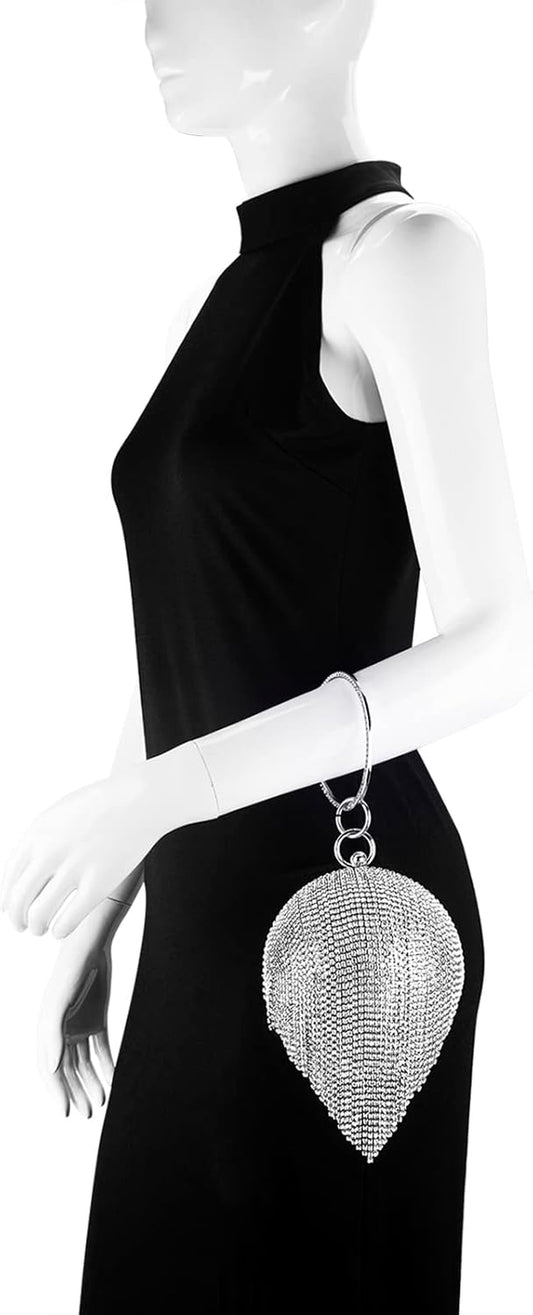 Clutch Purses for Women Evening Party round Ball Crystal Tassel Lady Party Wedding Shoulder Bag