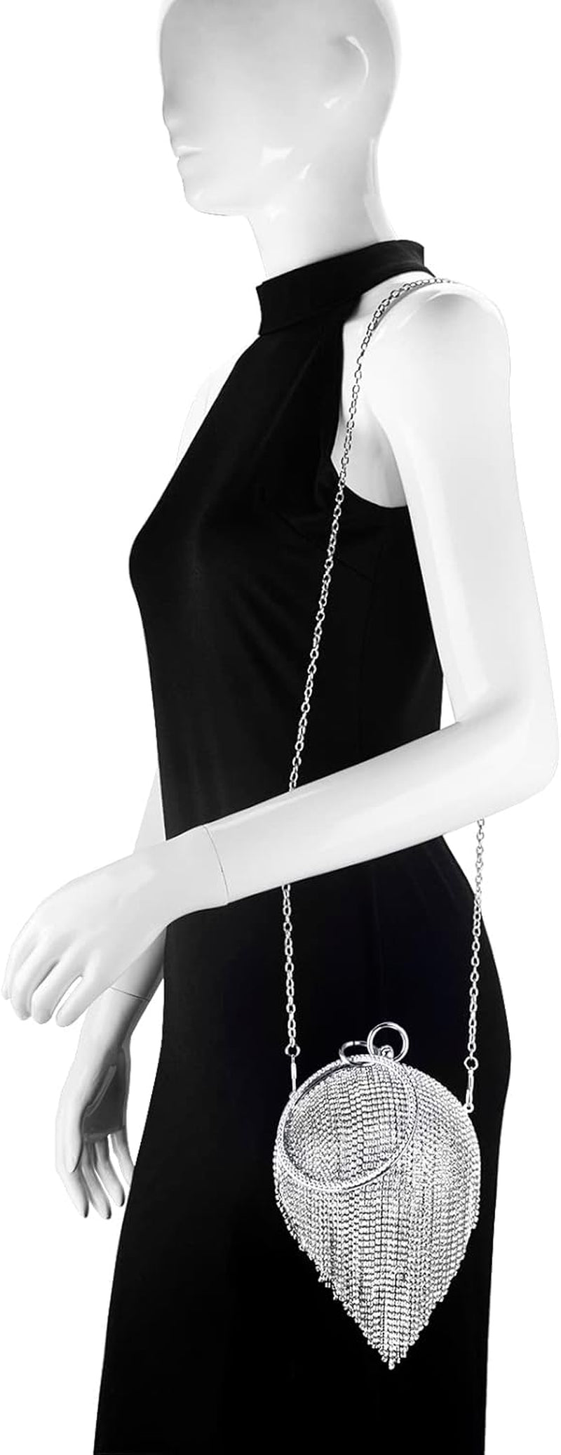 Clutch Purses for Women Evening Party round Ball Crystal Tassel Lady Party Wedding Shoulder Bag